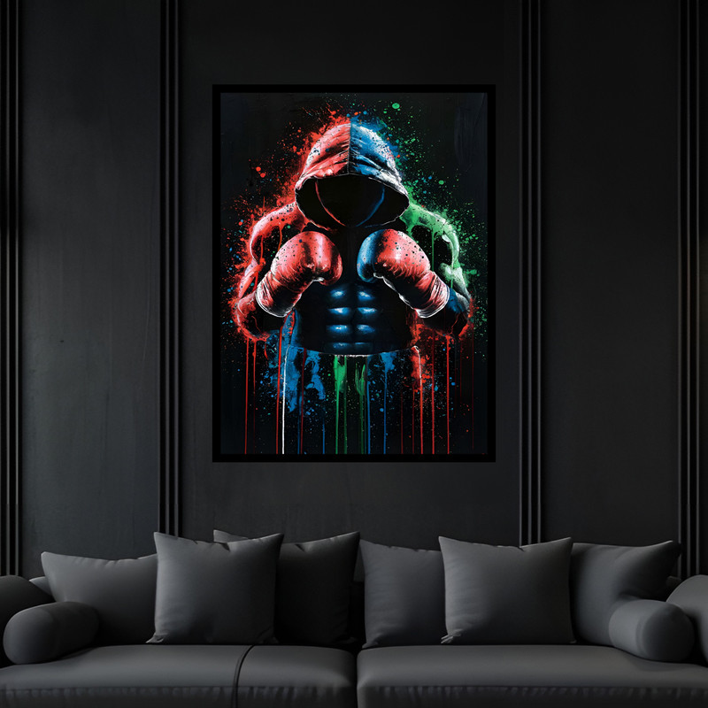 تابلو بکلیت طرح ورزشی بوکس مدل B-bu7420 فریم مشکی