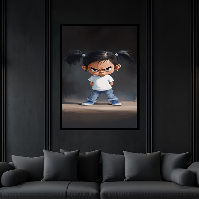 تابلو بکلیت طرح دکوری دختر بچه کودک مدل B-bu6261 فریم مشکی