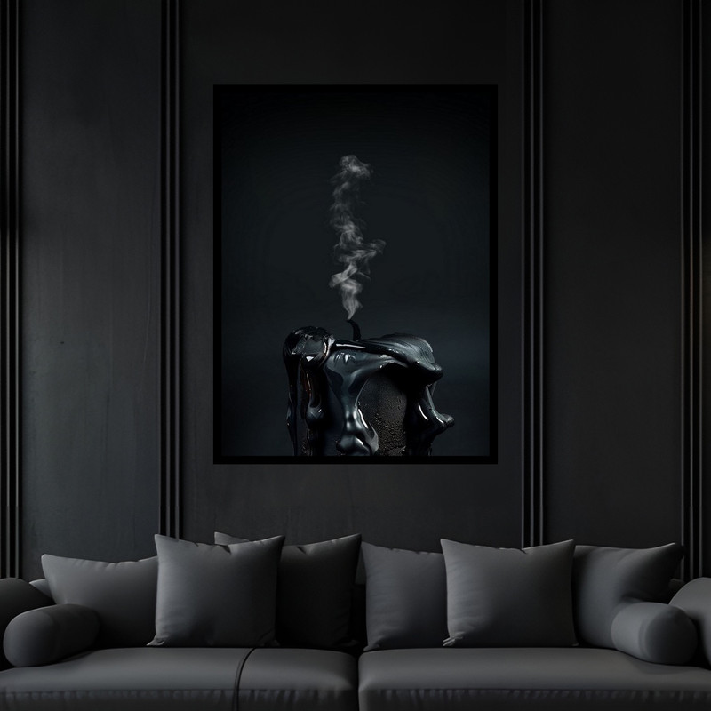 تابلو بکلیت طرح هنری دکوری سوختن شمع مدل B-bu5996 فریم مشکی