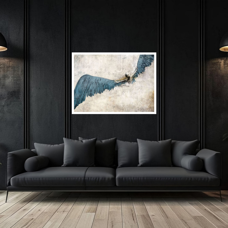 تابلو بکلیت طرح هنری فانتزی مدرن و مینیمال پرواز مدل W-bu5567 فریم سفید