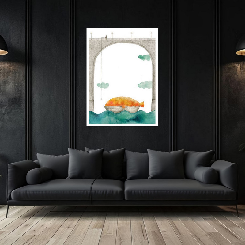 تابلو بکلیت طرح هنری فانتزی و مینیمال کلاسیک مدل W-bu5517 فریم سفید