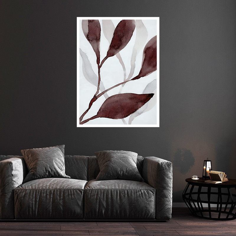 تابلو بکلیت طرح دکوراتیو نقاشی ابرنگ گل مدل W-bu5869 فریم سفید