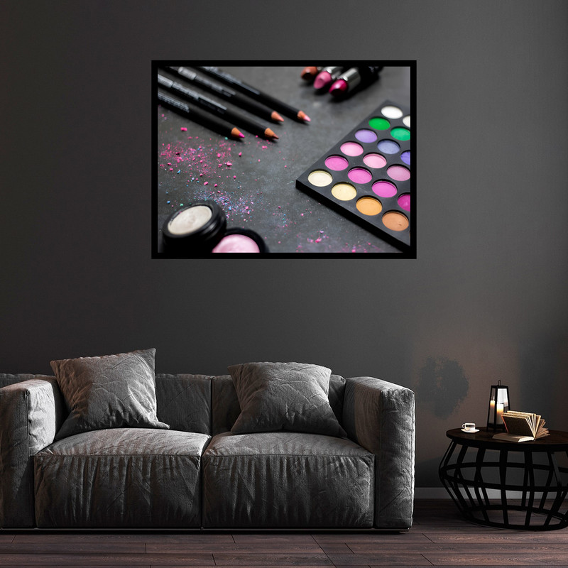 تابلو بکلیت طرح دکوری لوازم آرایشی مدل B-bu5876 فریم مشکی