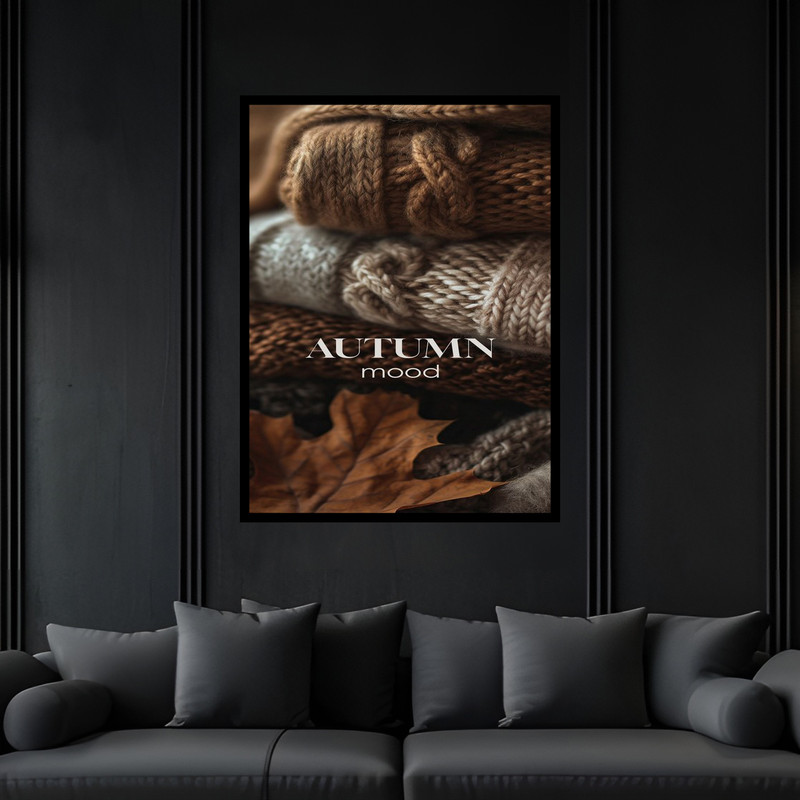 تابلو بکلیت طرح هنری دکوری فصل پاییز مدل B-bu6099 فریم مشکی