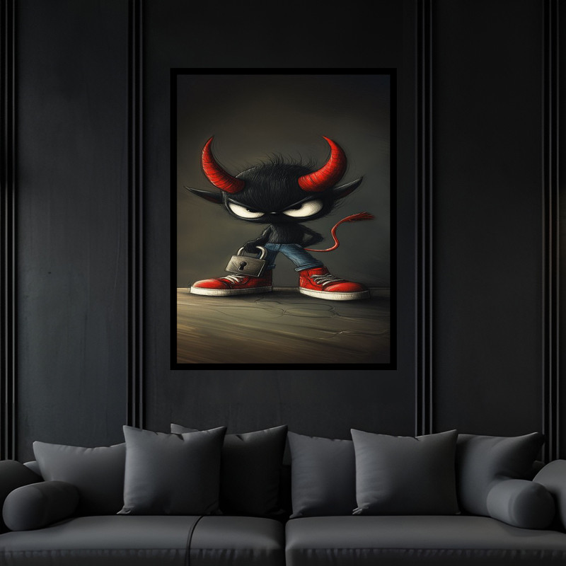 تابلو بکلیت طرح کودک دکوری فانتزی شخصیت کارتون و انیمیشن مدل B-bu6287 فریم مشکی