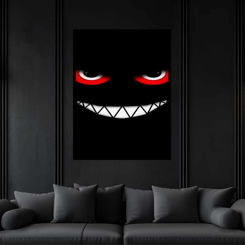 تابلو بکلیت طرح فانتزی دکوری ایموجی خنده و شکلک مدل B-bu6490 فریم مشکی