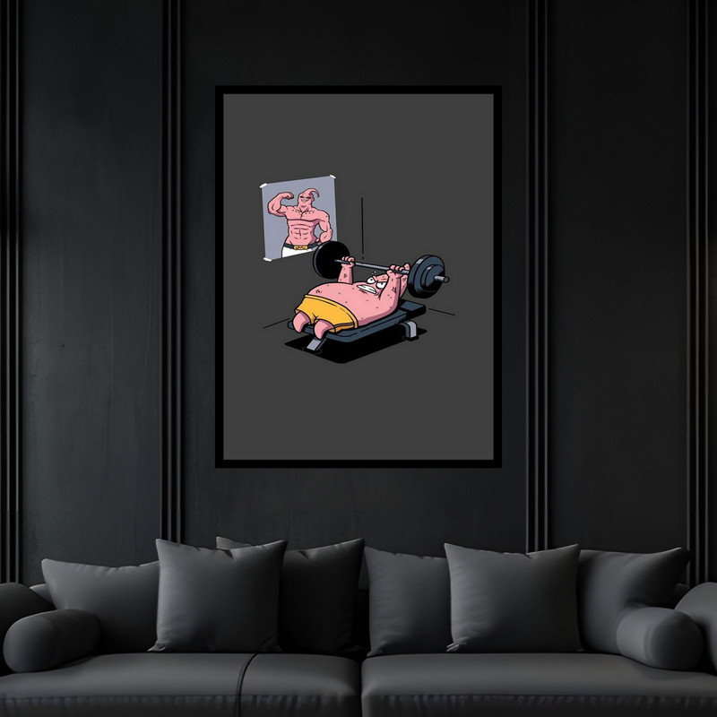 تابلو بکلیت طرح فانتزی دکوری بدنسازی مدل B-bu6858 فریم مشکی