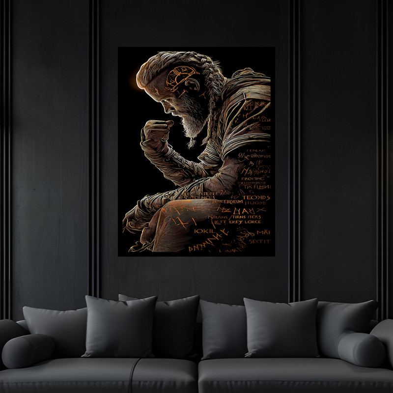 تابلو بکلیت طرح سینما سریال شخصیت رگنار وایکینگ ها مدل B-bu6959 فریم مشکی