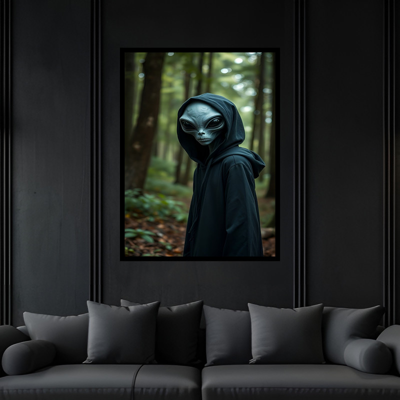 تابلو بکلیت طرح دکوری فضا و کهکشان آدم فضایی مدل B-bu7230 فریم مشکی