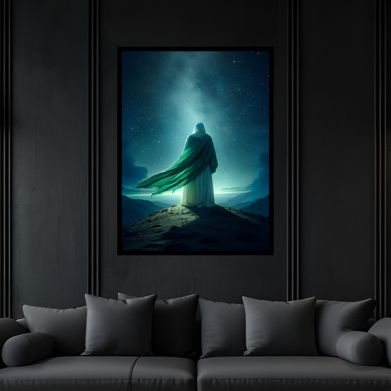 تابلو بکلیت طرح مذهبی امام زمان (عج) مدل B-bu7580 فریم مشکی