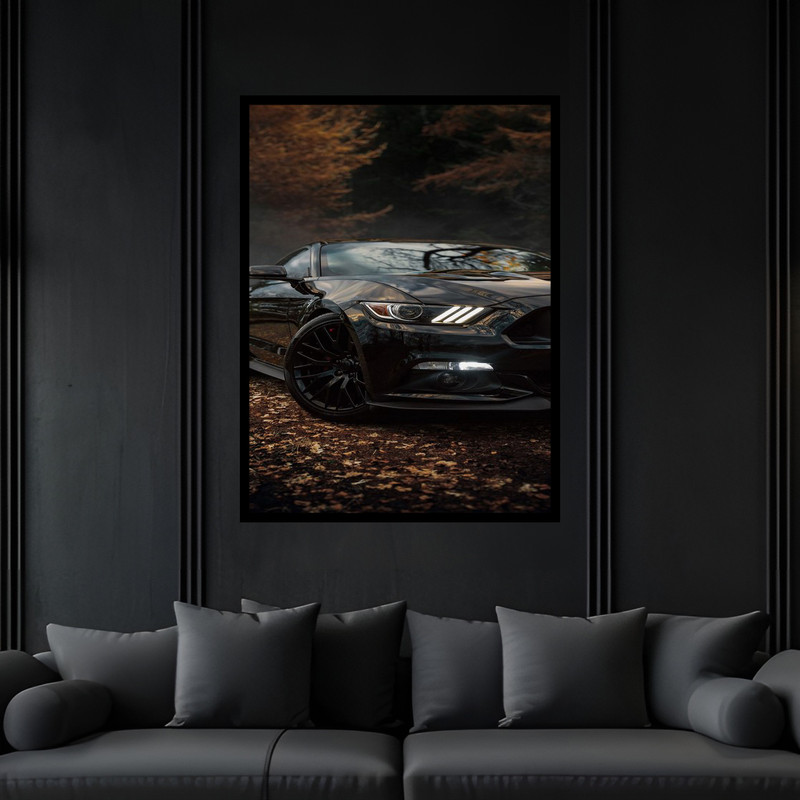 تابلو بکلیت طرح خودرو و ماشین لوکس دوج چلنجر مدل B-bu6036 فریم مشکی