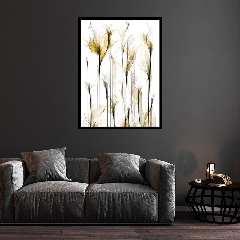 تابلو بکلیت طرح هنری دکوری و دکوراتیو کلاسیک و دسته گل مدل B-bu5829 فریم مشکی