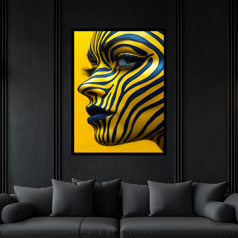 تابلو بکلیت طرح دکوراتیو مدرن ژستیک چهره دخترانه مدل B-bu6944 فریم مشکی