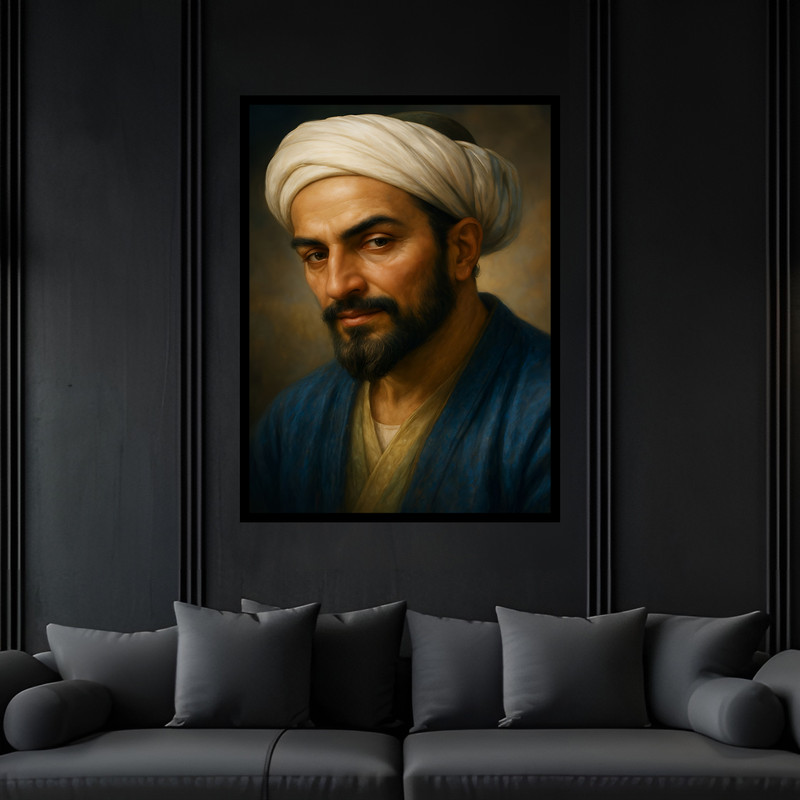 تابلو بکلیت طرح باستانی تاریخی مشاهیر و دانشمندان ایران  مدل B-bu7575 فریم مشکی