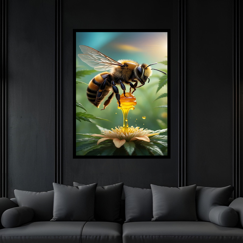 تابلو بکلیت طرح زنبور عسل مدل B-bu7199 فریم مشکی