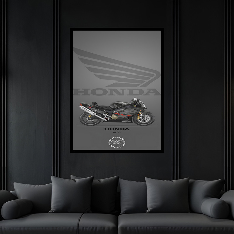 تابلو بکلیت طرح دکوراتیو مدرن موتورسیکلت هندا CB1300 مدل B-bu7270 فریم مشکی