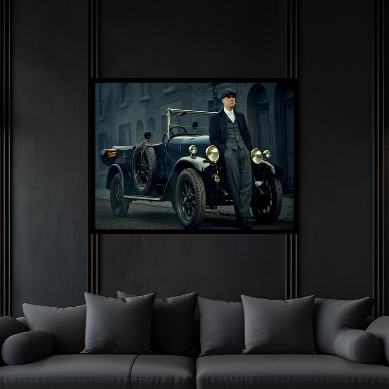 تابلو بکلیت طرح خودرو ماشین نوستالژی بازیگر شخصیت سینمایی سریالی کیلین مورفی مدل B-bu6678 فریم مشکی