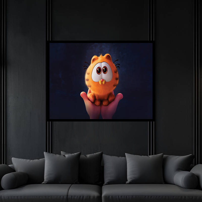 تابلو بکلیت طرح دکوری فانتزی شخصیت کارتونی گارفیلد  مدل B-bu6587 فریم مشکی