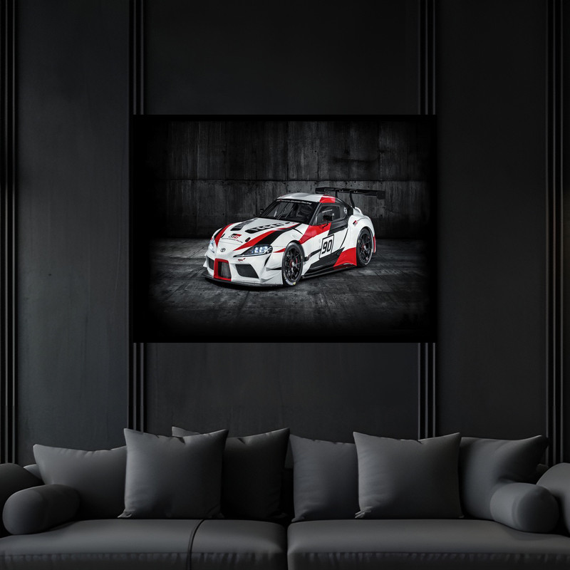 تابلو بکلیت طرح مدرن خودرو و ماشین مسابقه تویوتا سوپرا مدل B-bu6671 فریم مشکی