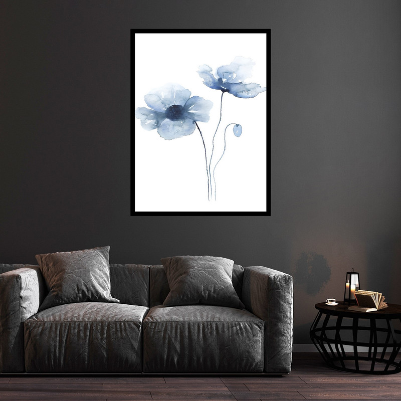 تابلو بکلیت طرح نقاشی آبرنگ هنری دکوری و دکوراتیو کلاسیک  دسته گل  مدل B-bu5805 فریم مشکی