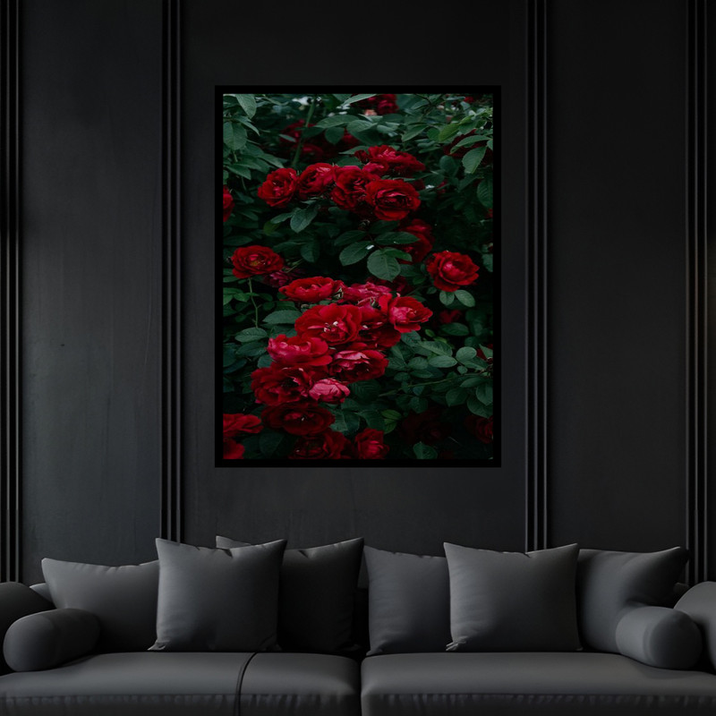 تابلو بکلیت طرح منظره هنری طبیعت و گل مدل B-bu6859 فریم مشکی