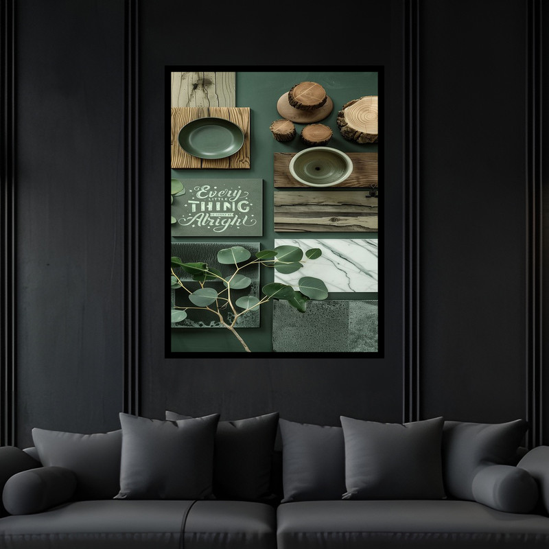 تابلو بکلیت طرح مدرن مینیمال مدل B-bu6803 فریم مشکی