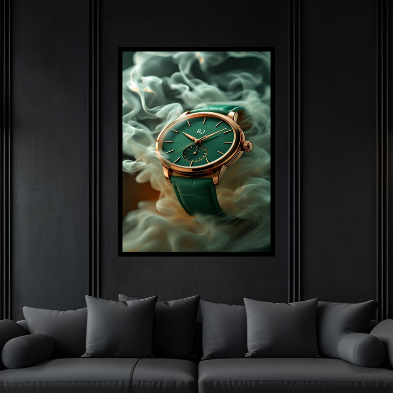 تابلو بکلیت طرح دکوراتیو لوکس مدرن ساعت مدل B-bu7384 فریم مشکی