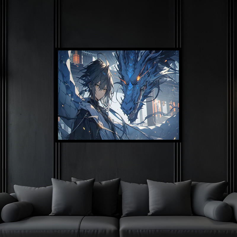 تابلو بکلیت طرح شخصیت کارتونی و انیمیشن مدل B-bu6629 فریم مشکی