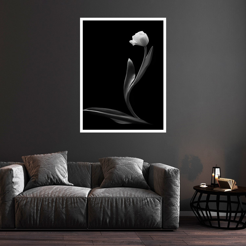 تابلو بکلیت طرح دکوراتیو هنری مدرن و کلاسیک گل مدل W-bu5819 فریم سفید