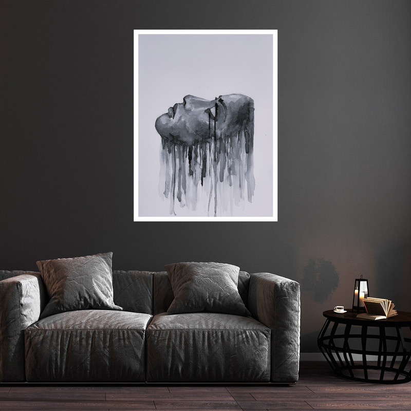 تابلو بکلیت طرح دکوراتیو فانتزی کلاسیک چهره ژستیک مدل W-bu5823 فریم سفید