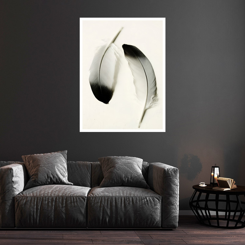 تابلو بکلیت طرح هنری دکوری پر پرنده مدل W-bu5809 فریم سفید