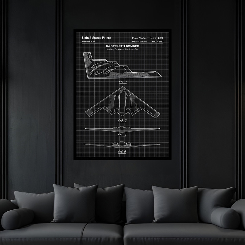 تابلو بکلیت طرح هواپیما مدل B-bu7401 فریم مشکی