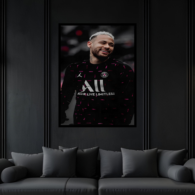 تابلو بکلیت طرح ورزشی بازیکن فوتبال نیمار مدل B-bu7527 فریم مشکی