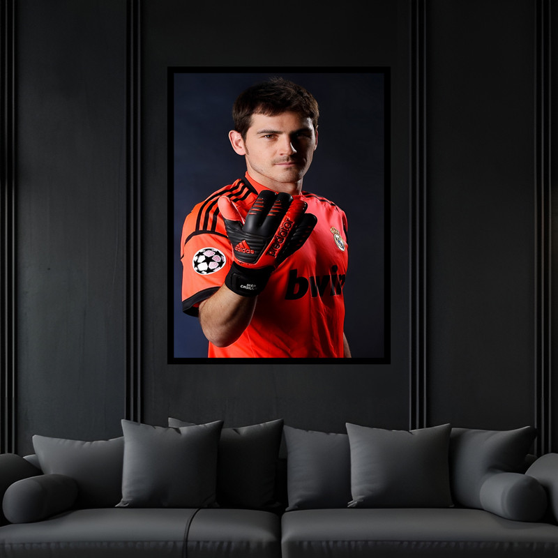 تابلو بکلیت طرح ورزشی دروازه بان فوتبال کاسیاس مدل B-bu7526 فریم مشکی