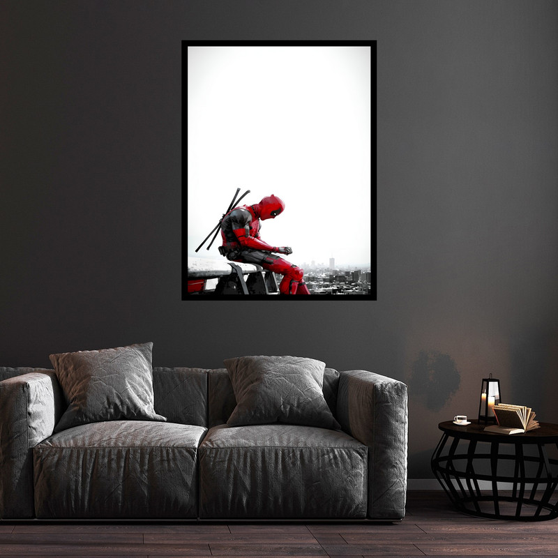 تابلو بکلیت طرح شخصیت سینمایی سریالی ددپول مدل B-bu5739 فریم مشکی