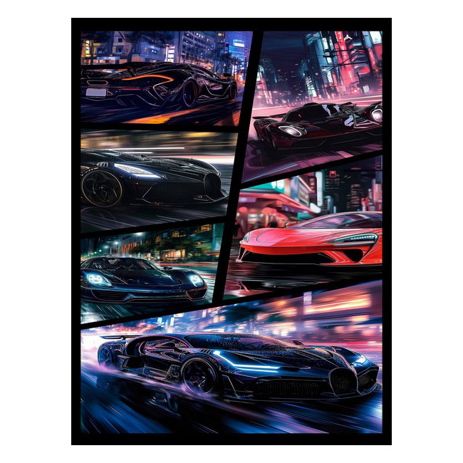 تابلو بکلیت طرح مدرن خودرو و ماشین مسابقه مدل B-bu6720 فریم مشکی