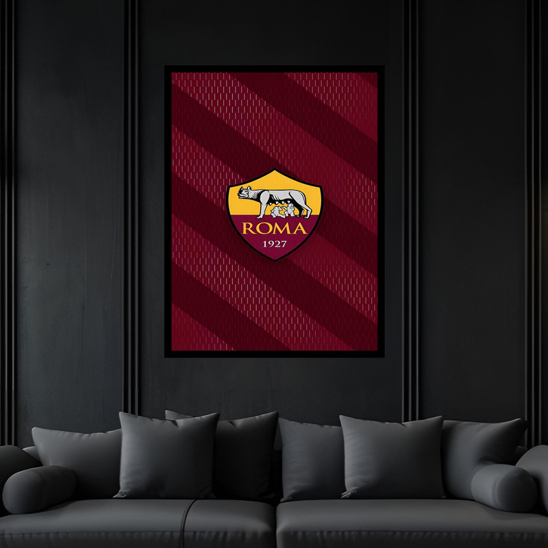تابلو بکلیت طرح ورزشی باشگاه فوتبال روم مدل B-bu7150 فریم مشکی