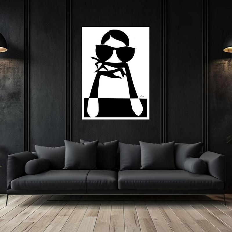 تابلو بکلیت طرح هنری مدرن دخترانه و کلاسیک مدل W-bu5527 فریم سفید