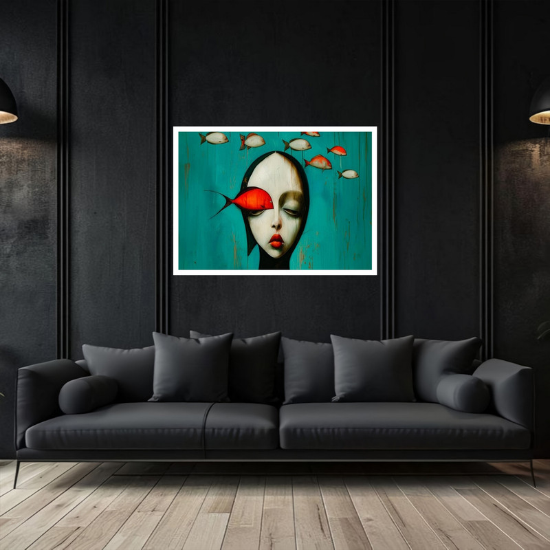 تابلو بکلیت طرح نقاشی مینیمال هنری و مدرن کودک و کودکان مدل W-bu5551 فریم سفید