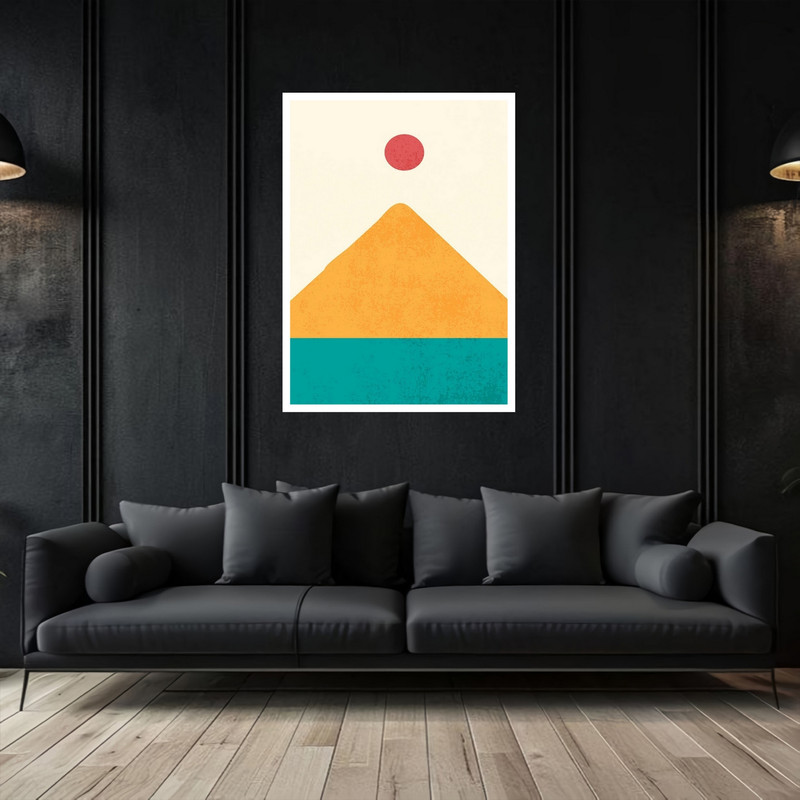 تابلو بکلیت طرح هنری مدرن نقاشی مینیمال مدل W-bu5488 فریم سفید