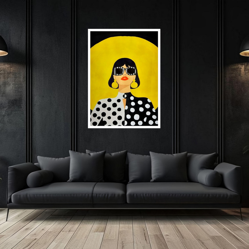 تابلو بکلیت طرح دکوراتیو دکوری مدرن ژستیک دخترانه مدل W-bu5497 فریم سفید