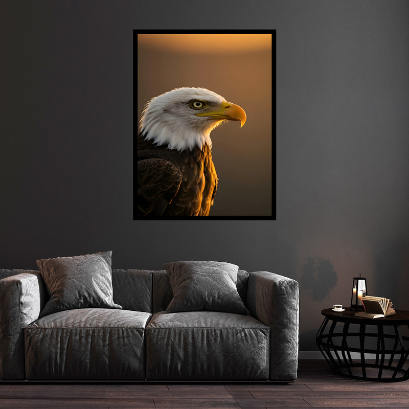 تابلو بکلیت طرح دکوری طبیعت پرنده عقاب مدل B-bu5752 فریم مشکی