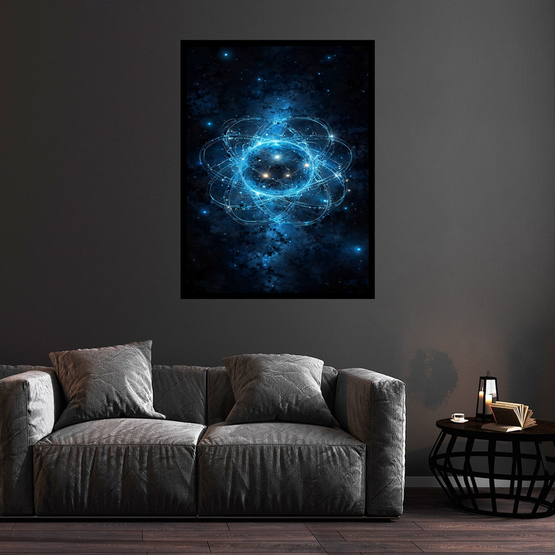 تابلو بکلیت طرح فناوری انرژی هسته ای و اتم مدل B-bu5713 فریم مشکی