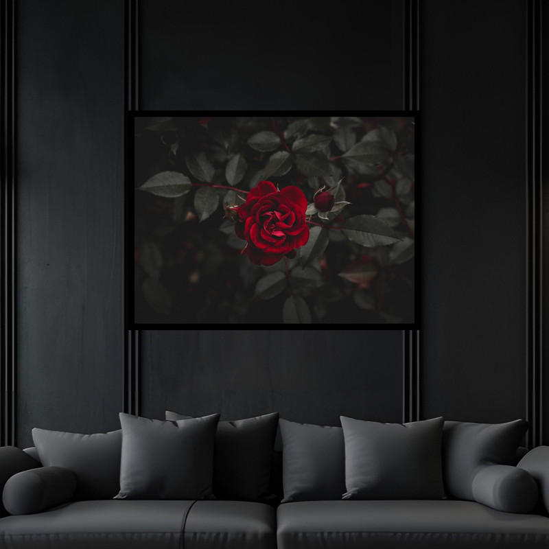 تابلو بکلیت طرح هنری طبیعت گل رز  مدل B-bu6600 فریم مشکی