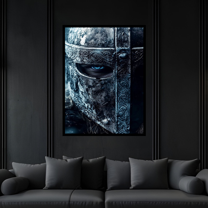تابلو بکلیت طرح دکوری مدرن خفن شوالیه مدل B-bu6348 فریم مشکی