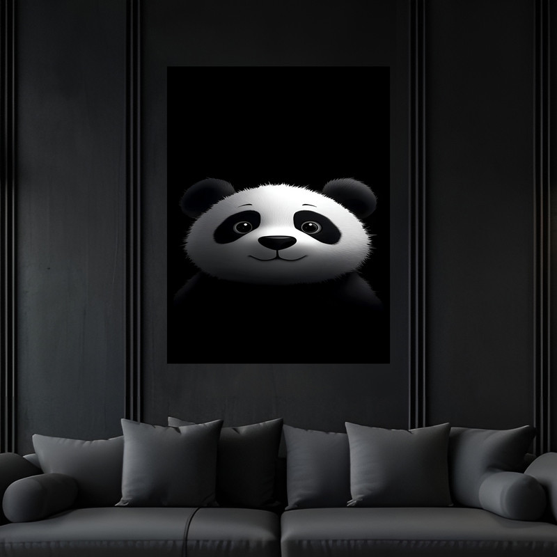 تابلو بکلیت طرح دکوری فانتزی خرس پاندا مدل B-bu7331 فریم مشکی