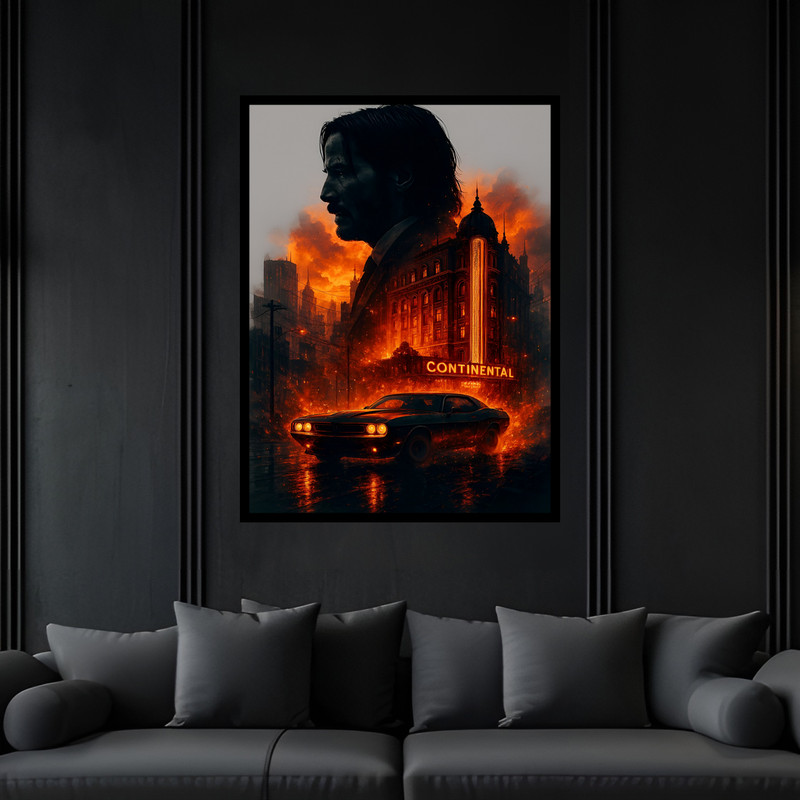 تابلو بکلیت طرح دکوری سینما و سریال مدل B-bu7461 فریم مشکی