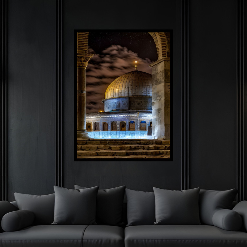 تابلو بکلیت طرح مسجدالاقصی بیت المقدس فلسطین مدل B-bu7282 فریم مشکی