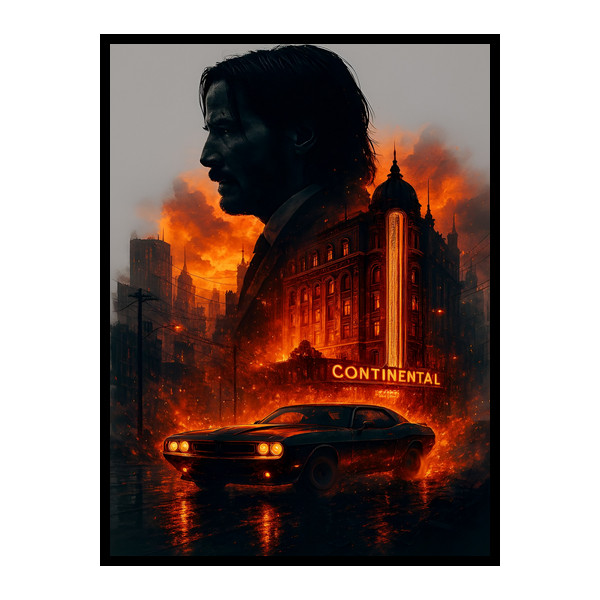 تابلو نوری بکلیت طرح دکوری سینما و سریال مدل B-bu7461 فریم مشکی