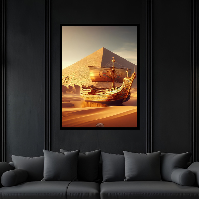 تابلو بکلیت طرح تاریخی مصر باستان مدل B-bu7131 فریم مشکی